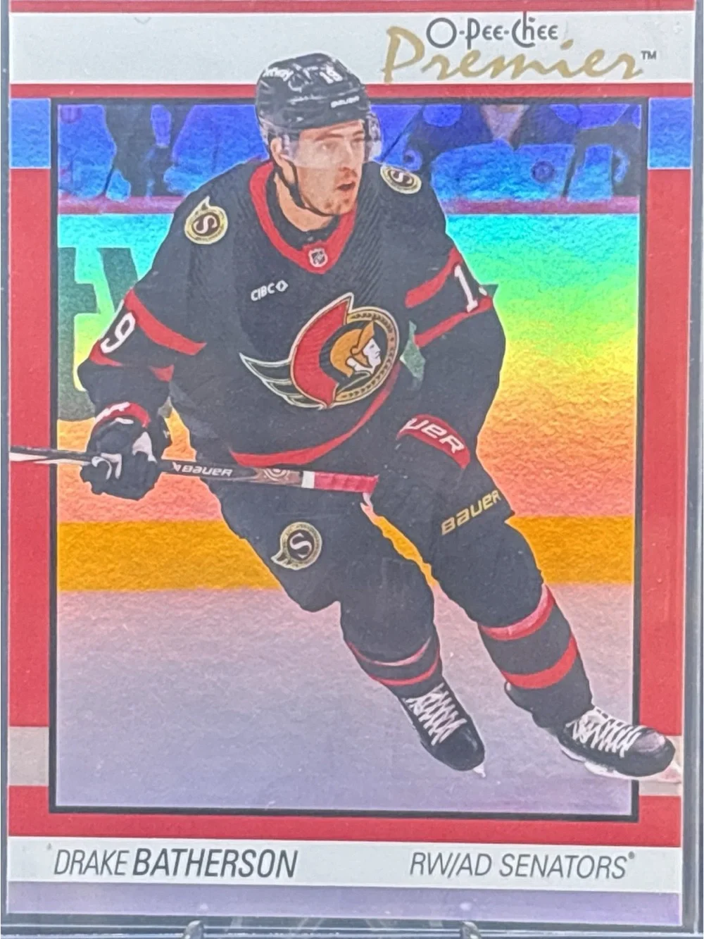 O-Pee-Chee Premier Drake Batherson Hockey Card - Red Rizm